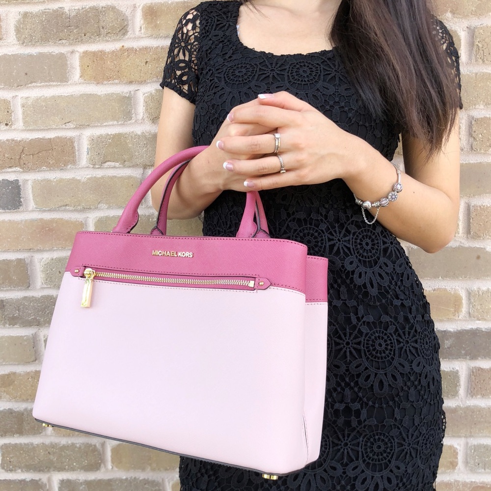 NWT Michael Kors Medium Pink Satchel Crossbody - Picture 2 of 6